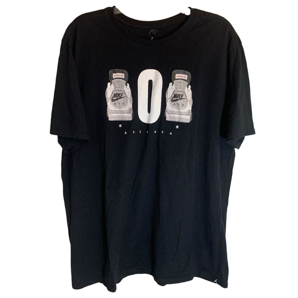 RARE NIKE Air Jordan Mens Sz XL Black Atlanta Area Code 404 Short Sleeve T-Shirt